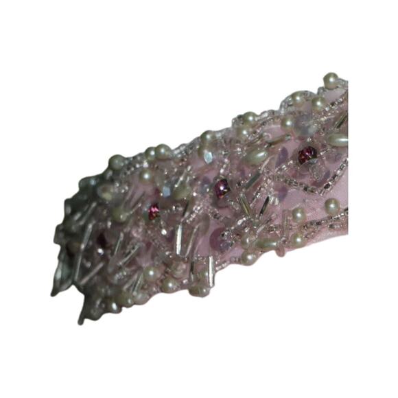 1960s Vintage Pink Velvet Gown with Embellished Details Small - Picture 4 of 12